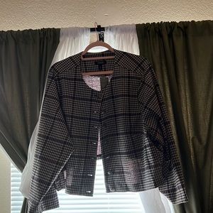 Torrid black and purple plaid new blazer
